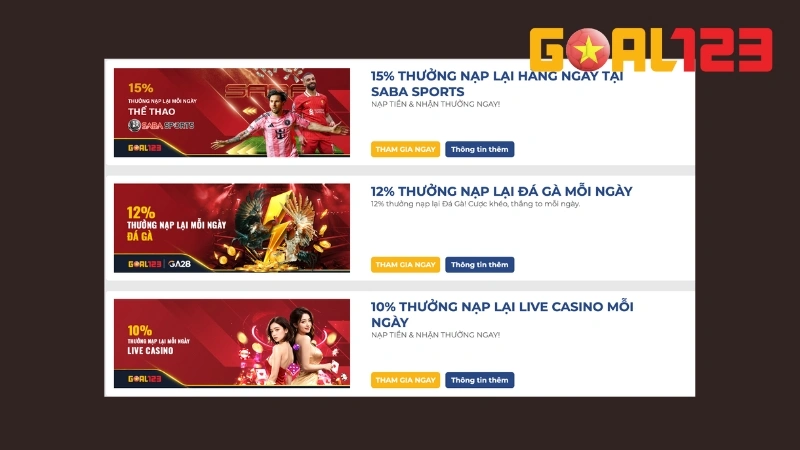 Hướng Dẫn Nạp Tiền Goal123 Với 5 Phương Thức Phổ Biến 4 Nhà cái triển khai nhiều ưu đãi hấp dẫn khi người chơi nạp vốn